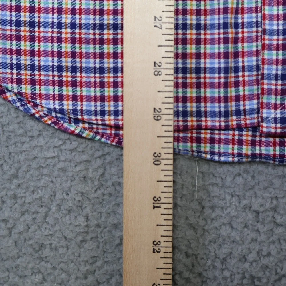 Polo Ralph Lauren Mens Classic Fit Plaid Button Down Shirt Red Blue Medium M
